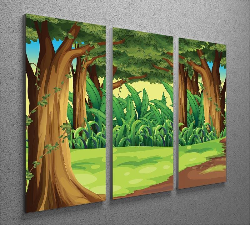 Illustration of the giant trees in the forest 3 Split Panel Canvas Print - Canvas Art Rocks - 2