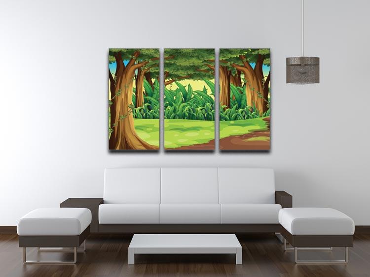 Illustration of the giant trees in the forest 3 Split Panel Canvas Print - Canvas Art Rocks - 3