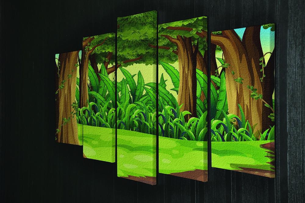 Illustration of the giant trees in the forest 5 Split Panel Canvas - Canvas Art Rocks - 2