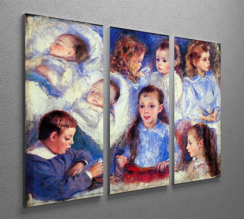 Images of childrens character heads by Renoir 3 Split Panel Canvas Print - Canvas Art Rocks - 2