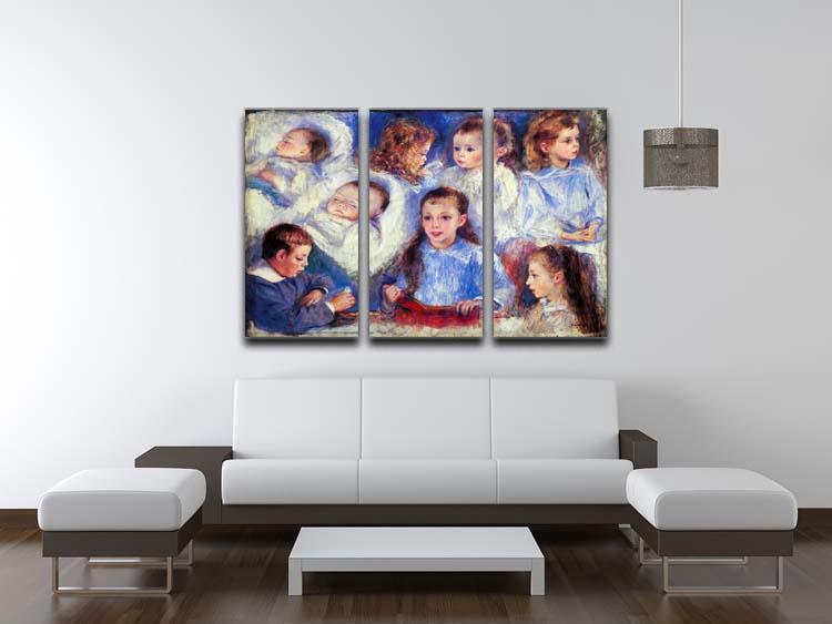 Images of childrens character heads by Renoir 3 Split Panel Canvas Print - Canvas Art Rocks - 3