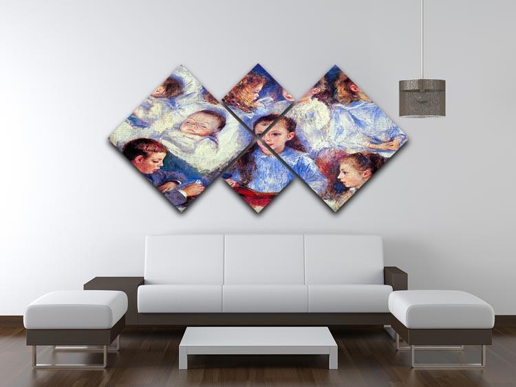 Images of childrens character heads by Renoir 4 Square Multi Panel Canvas - Canvas Art Rocks - 3