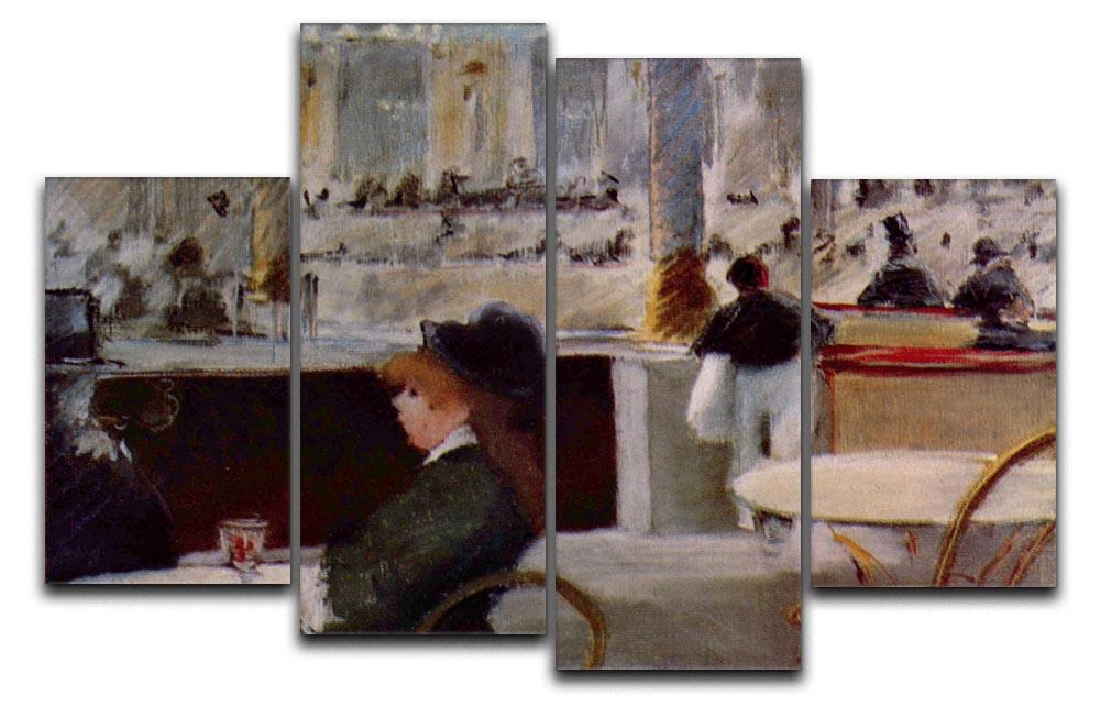 In Cafe 1 by Manet 4 Split Panel Canvas  - Canvas Art Rocks - 1