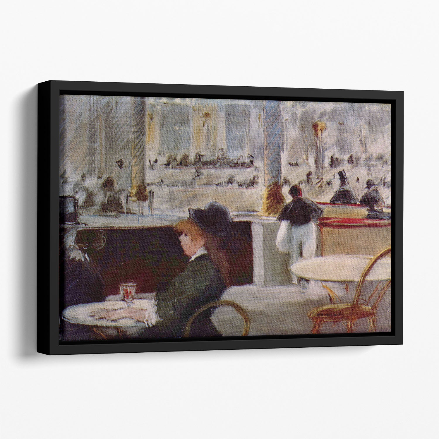 In Cafe 1 by Manet Floating Framed Canvas