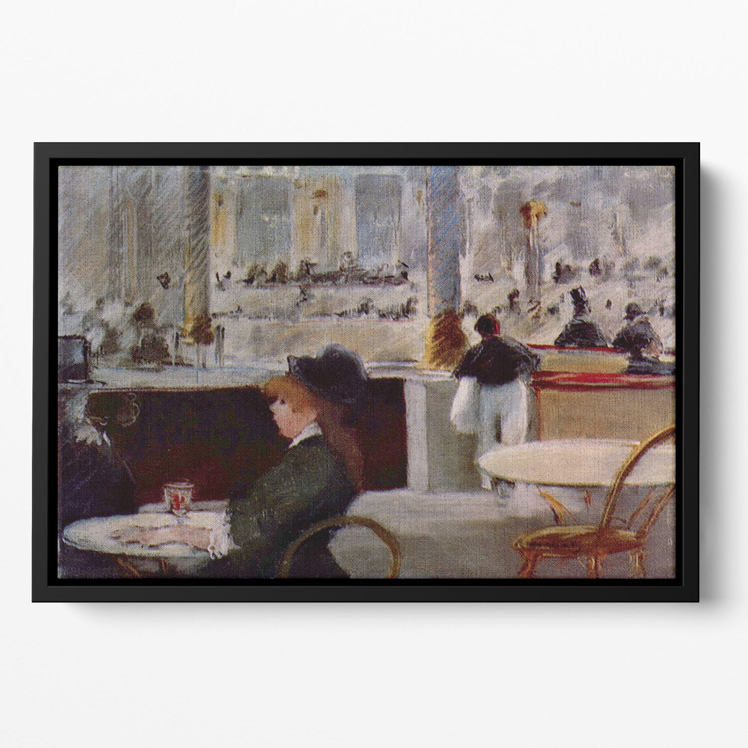 In Cafe 1 by Manet Floating Framed Canvas