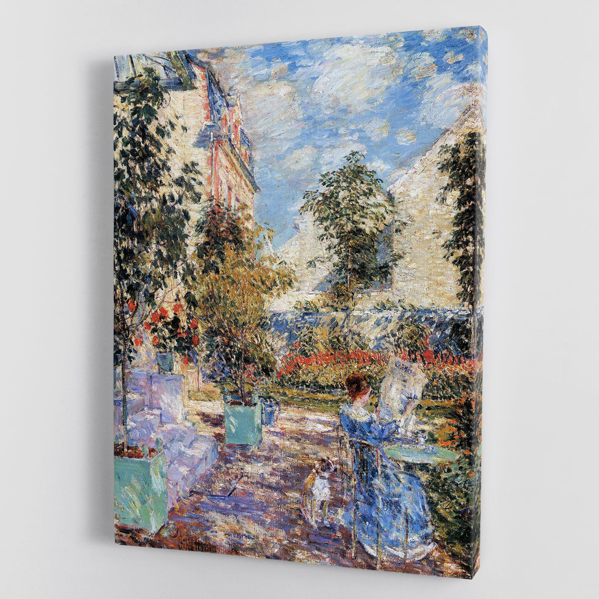In a French garden by Hassam Canvas Print or Poster - Canvas Art Rocks - 1