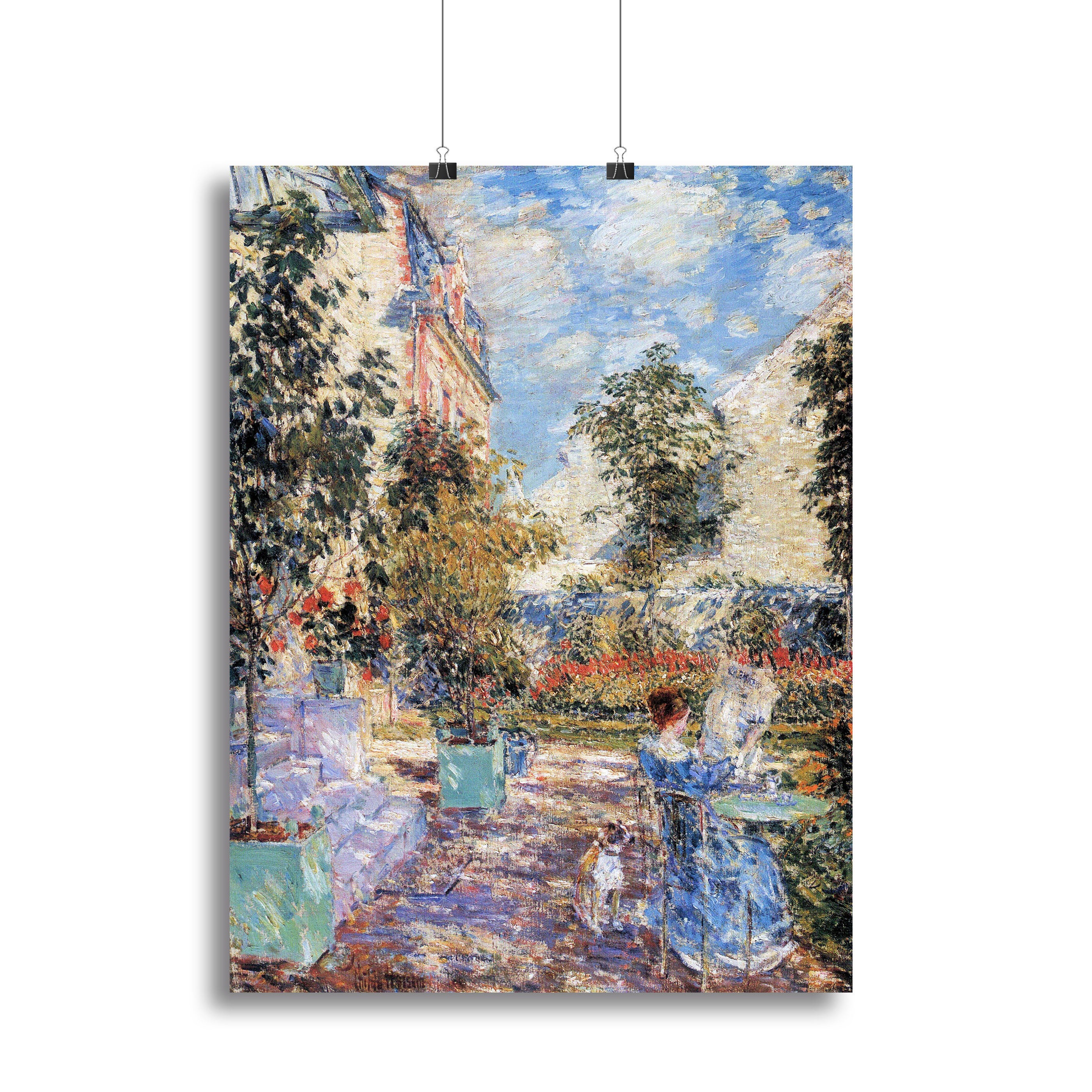 In a French garden by Hassam Canvas Print or Poster - Canvas Art Rocks - 2