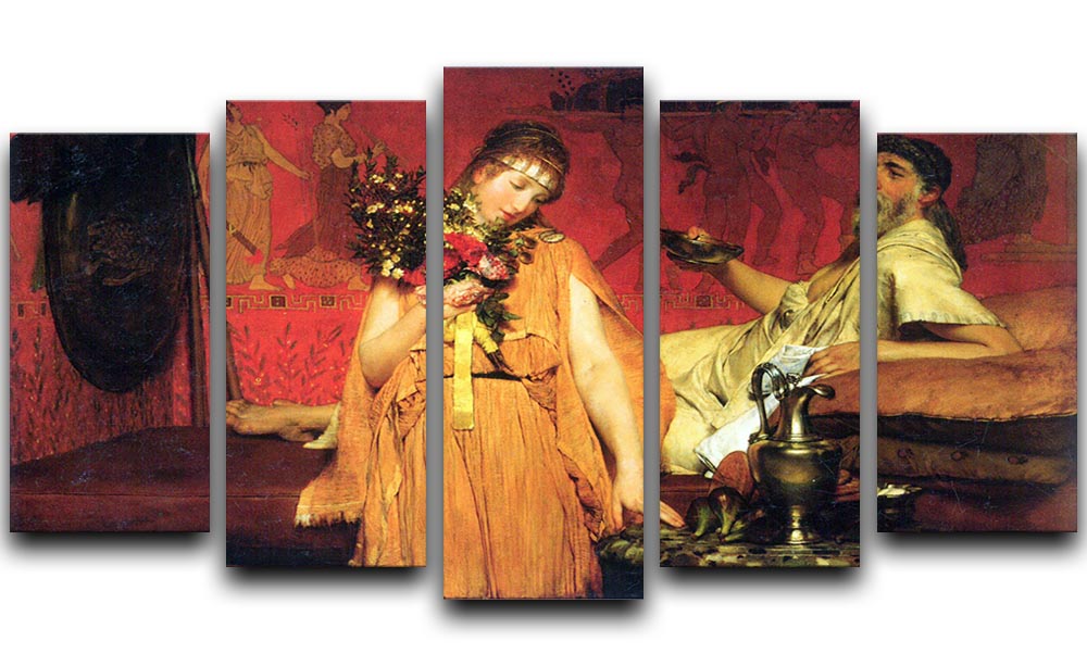In a state of trepidation by Alma Tadema 5 Split Panel Canvas - Canvas Art Rocks - 1