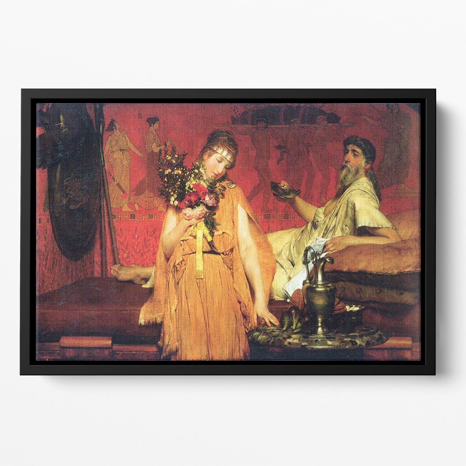 In a state of trepidation by Alma Tadema Floating Framed Canvas - Canvas Art Rocks - 2
