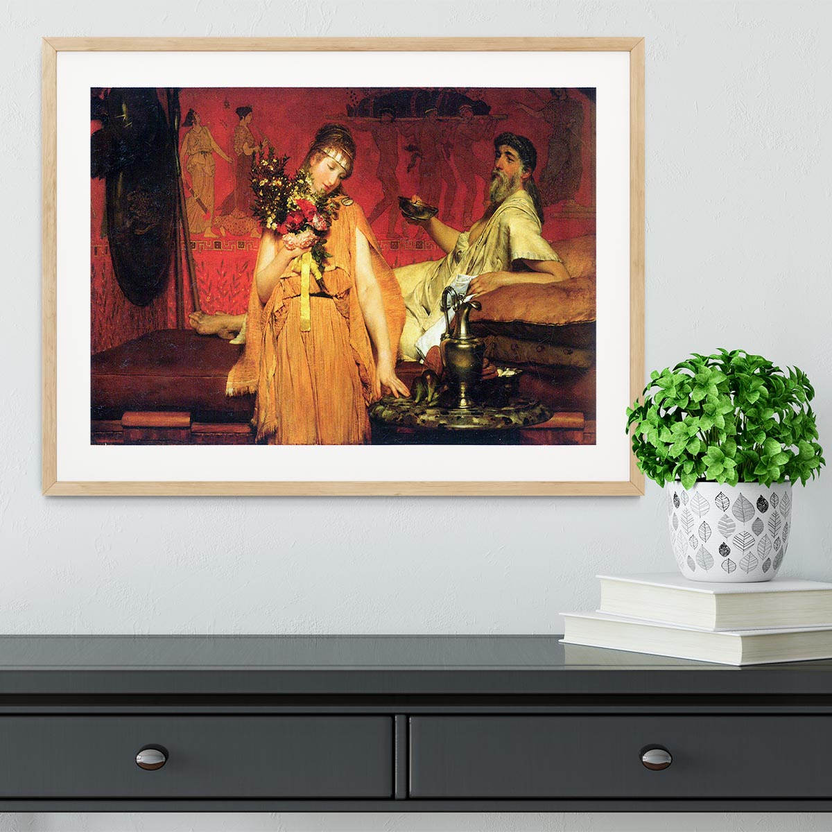 In a state of trepidation by Alma Tadema Framed Print - Canvas Art Rocks - 3
