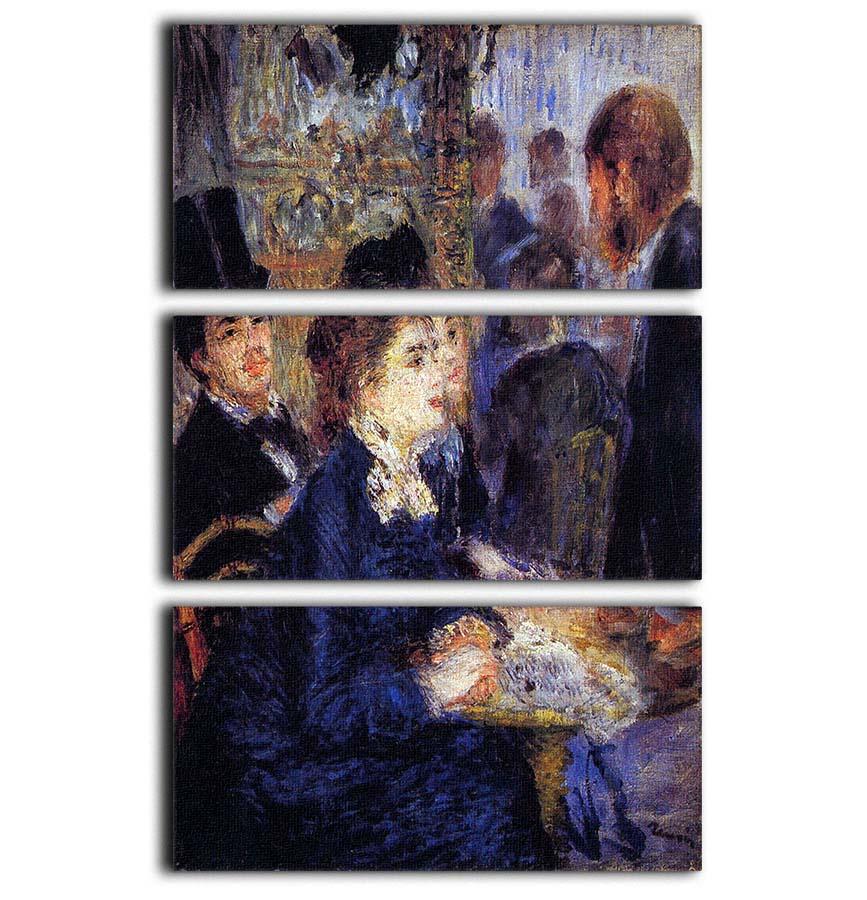 In the Cafe by Renoir 3 Split Panel Canvas Print - Canvas Art Rocks - 1