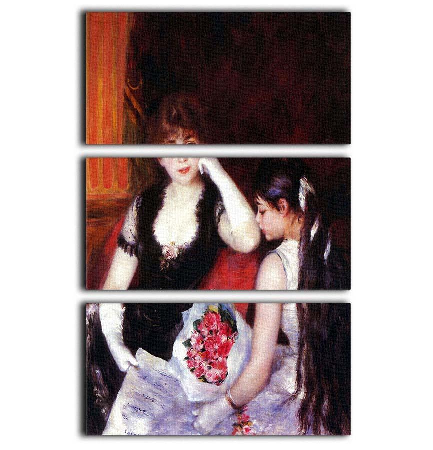 In the Loge by Renoir 3 Split Panel Canvas Print - Canvas Art Rocks - 1