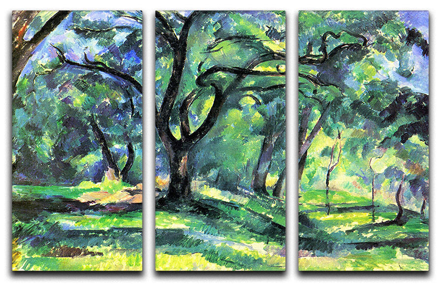 In the Woods by Cezanne 3 Split Panel Canvas Print - Canvas Art Rocks - 1