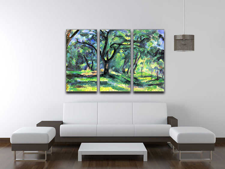 In the Woods by Cezanne 3 Split Panel Canvas Print - Canvas Art Rocks - 3