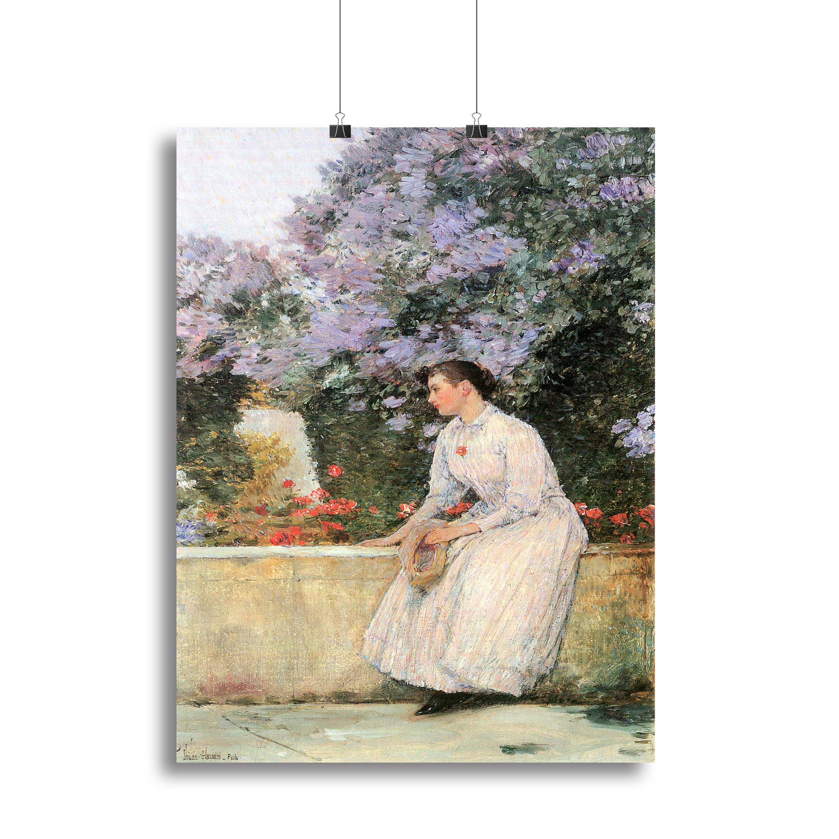 In the garden by Hassam Canvas Print or Poster - Canvas Art Rocks - 2