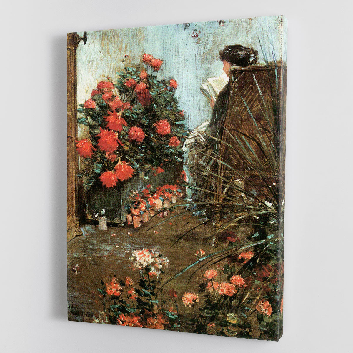In the garden in Villiers-le-Bel by Hassam Canvas Print or Poster - Canvas Art Rocks - 1