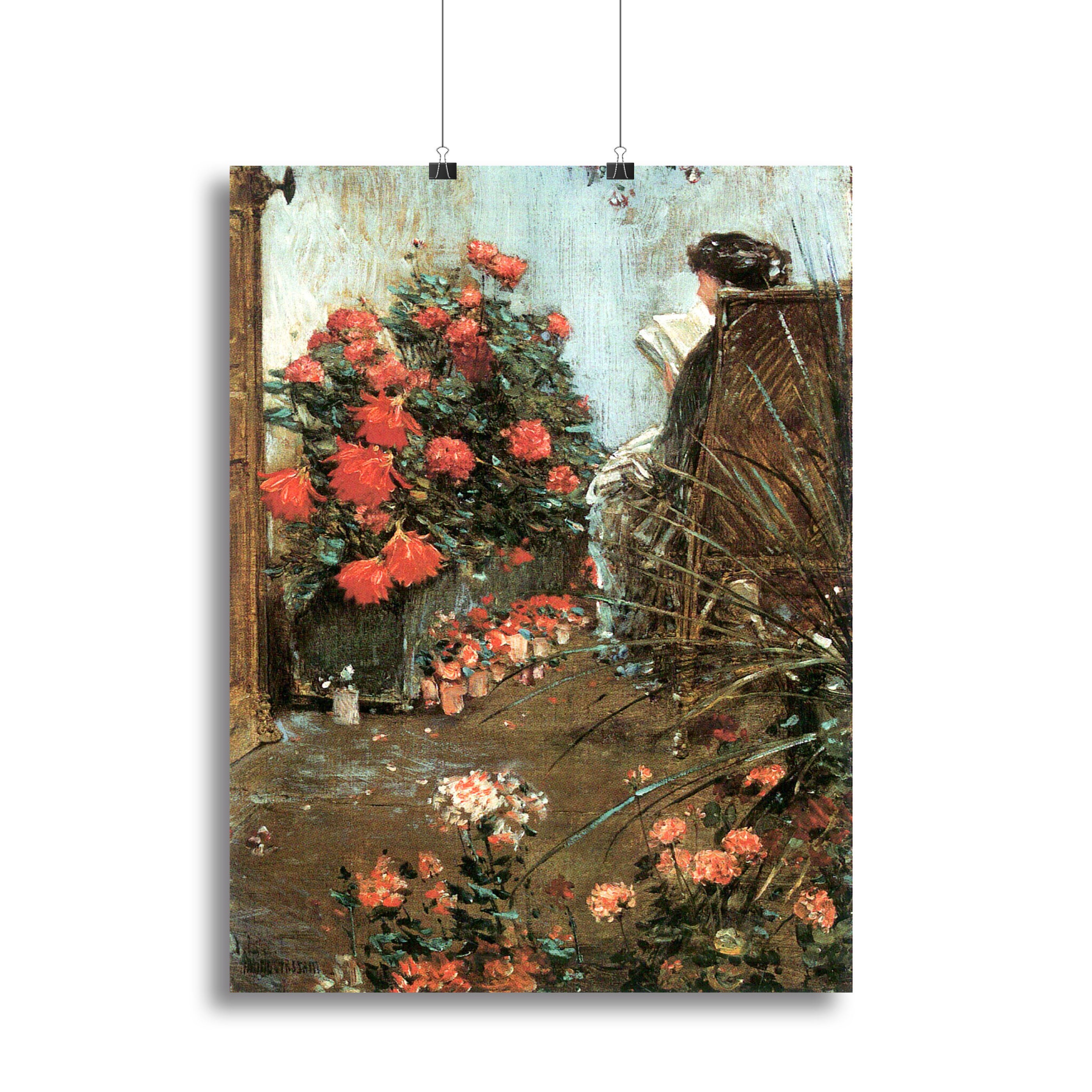 In the garden in Villiers-le-Bel by Hassam Canvas Print or Poster - Canvas Art Rocks - 2