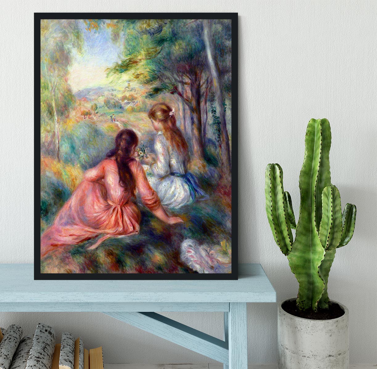 In the meadow by Renoir Framed Print - Canvas Art Rocks - 2