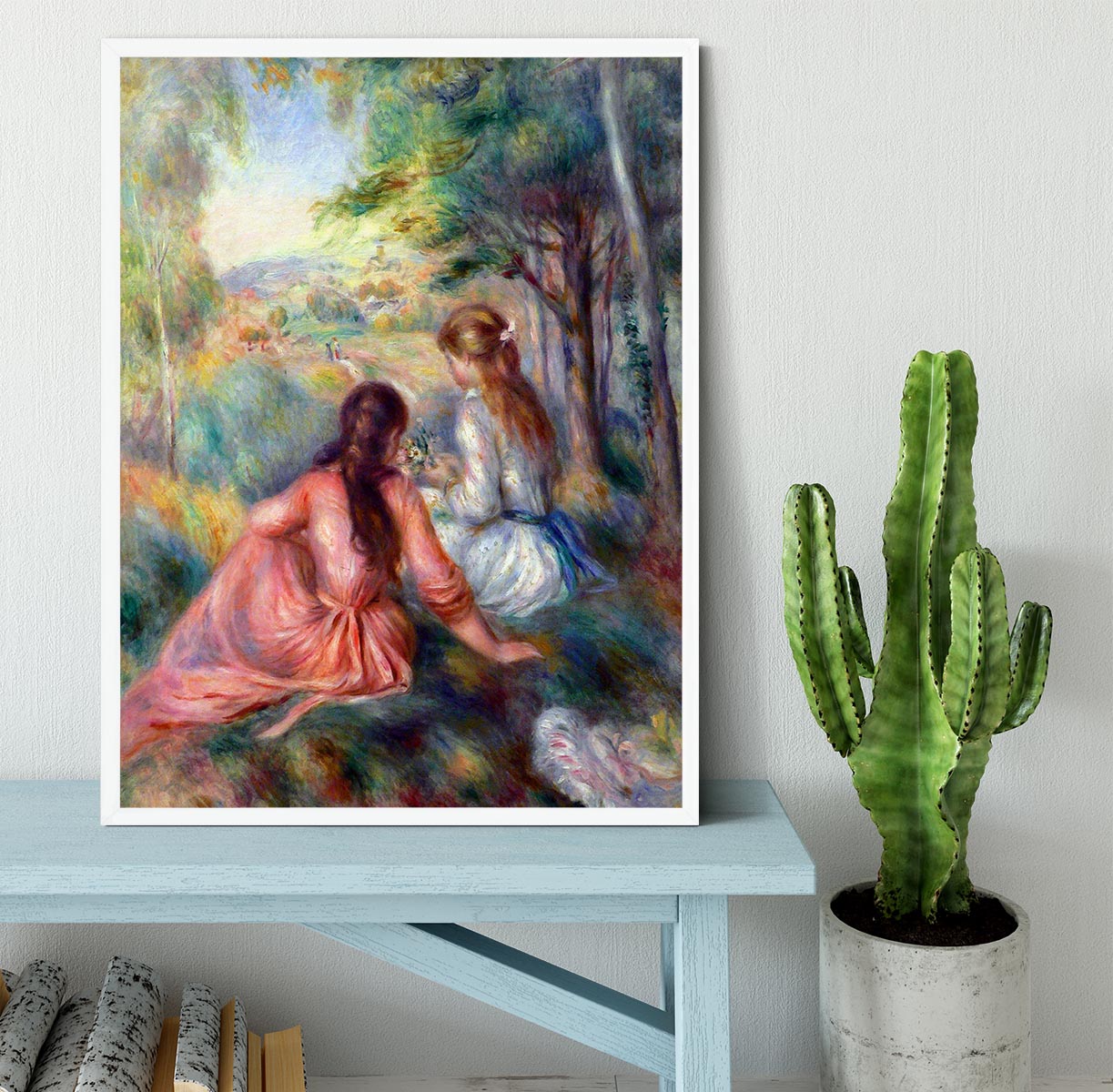 In the meadow by Renoir Framed Print - Canvas Art Rocks -6