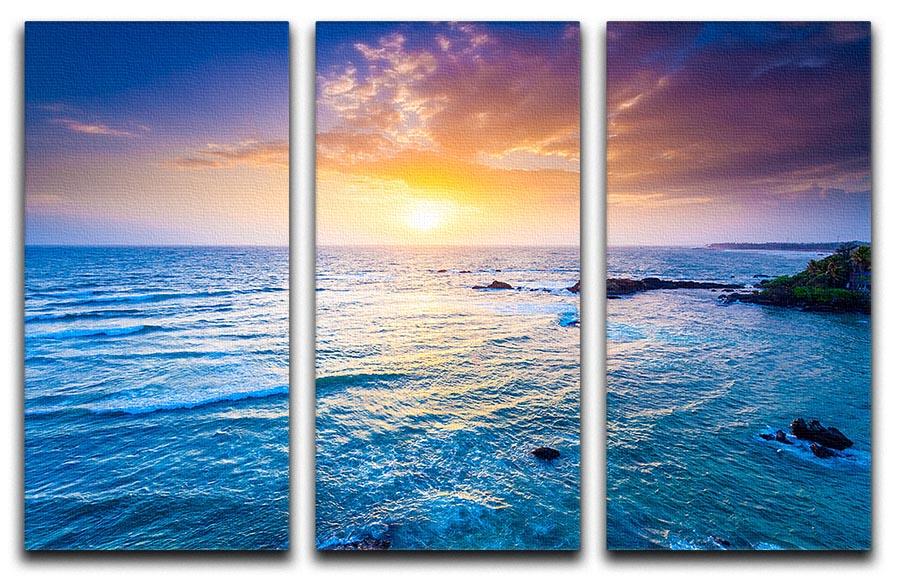 Indian ocean on sunset 3 Split Panel Canvas Print - Canvas Art Rocks - 1