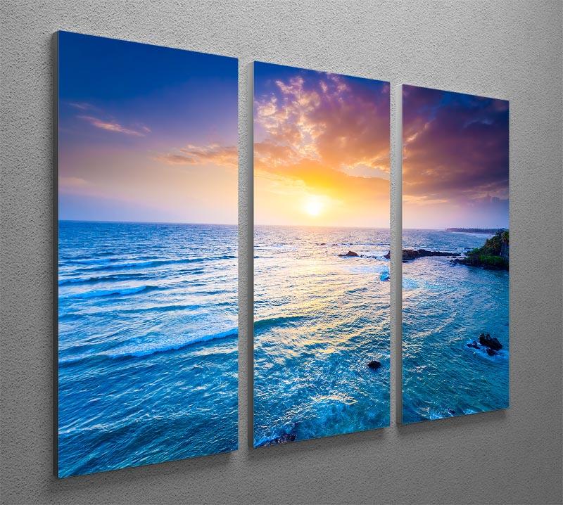 Indian ocean on sunset 3 Split Panel Canvas Print - Canvas Art Rocks - 2