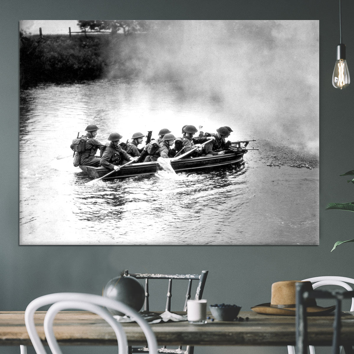 Infantry brigade assault boat drill Canvas Print or Poster - Canvas Art Rocks - 3
