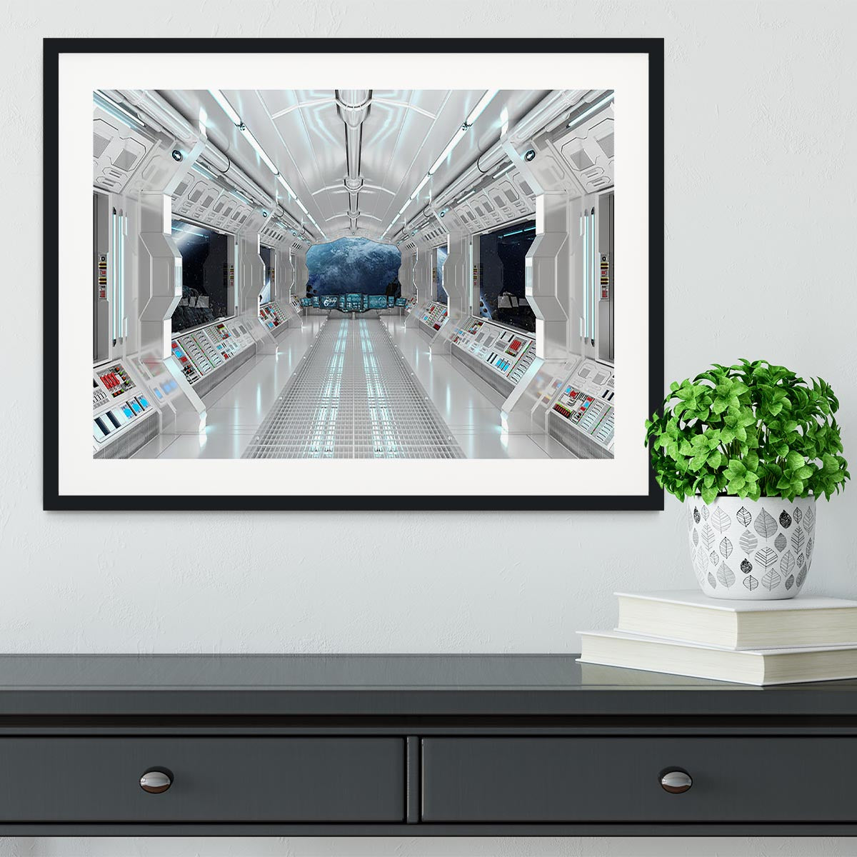 Inside Space Shuttle Framed Print - Canvas Art Rocks - 1