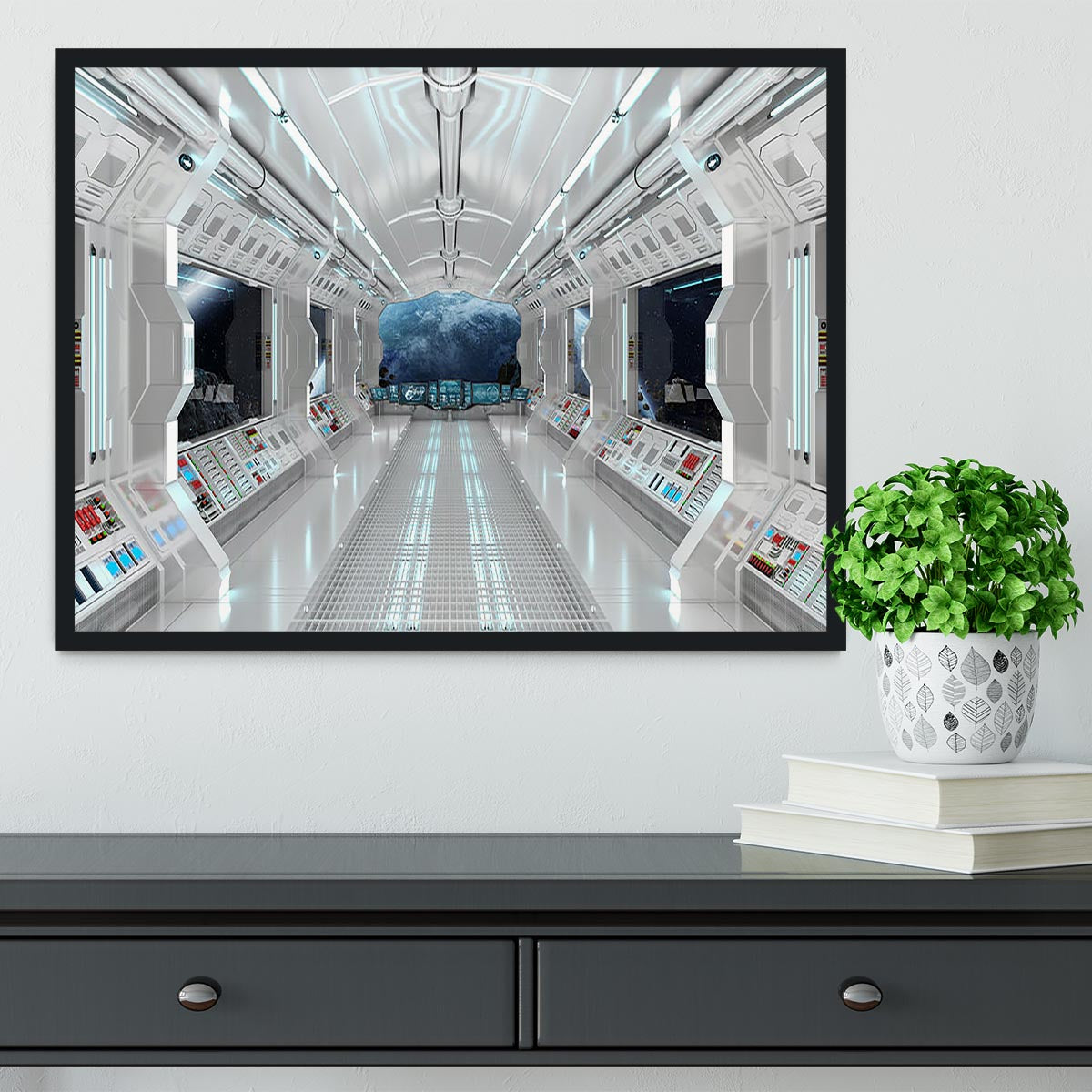 Inside Space Shuttle Framed Print - Canvas Art Rocks - 2