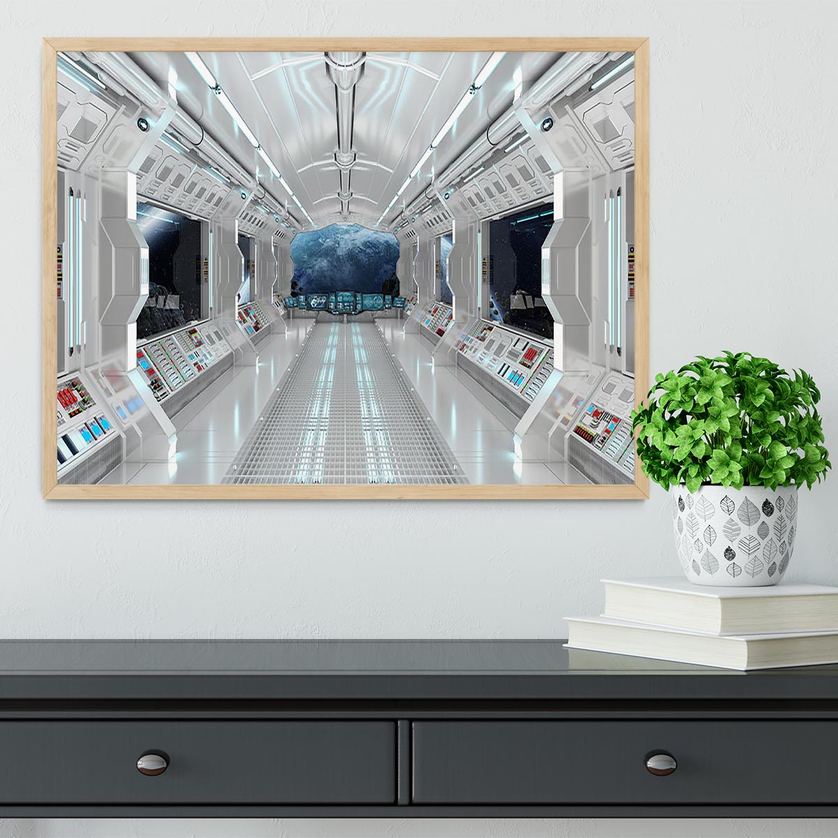 Inside Space Shuttle Framed Print - Canvas Art Rocks - 4
