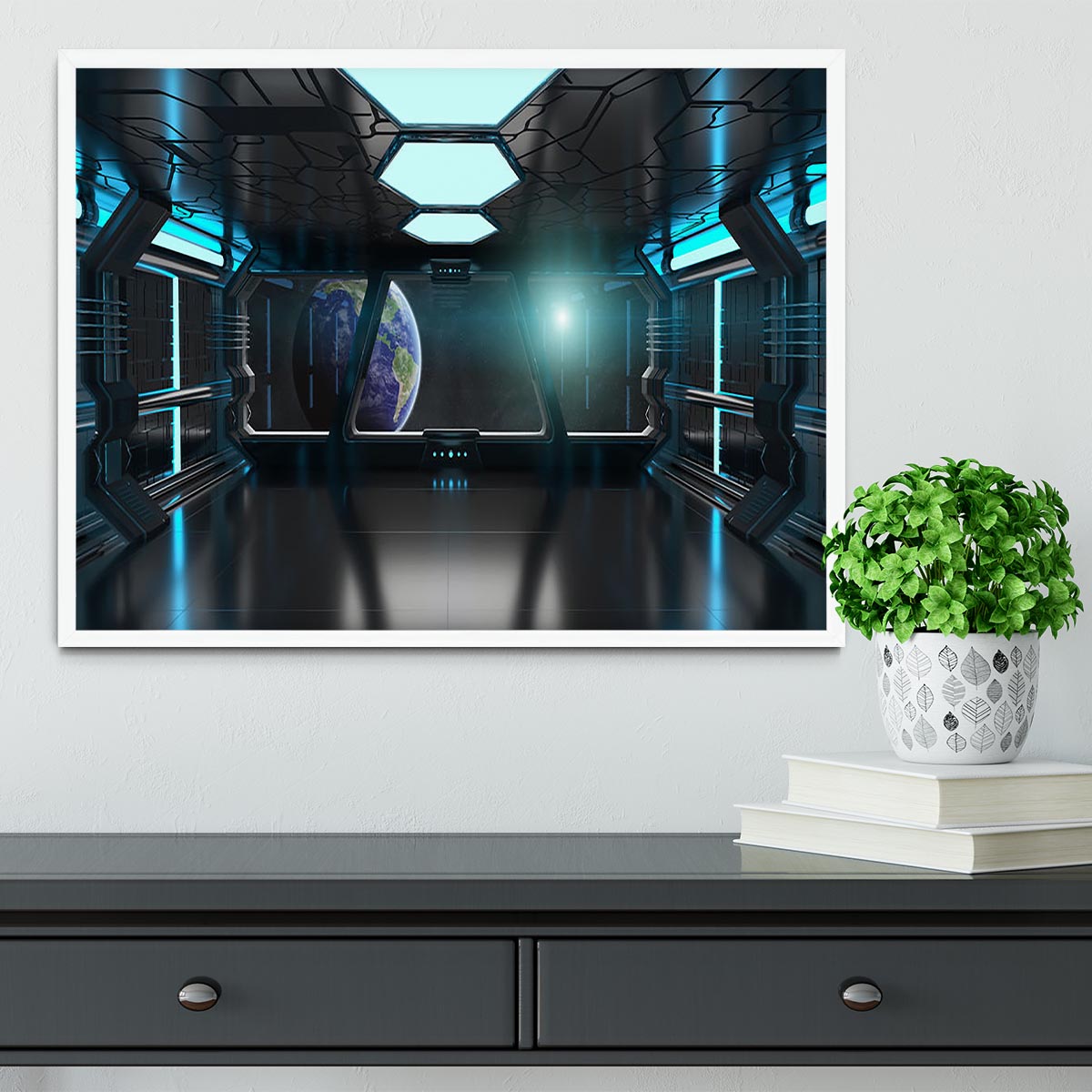 Inside a Spaceship Framed Print - Canvas Art Rocks -6