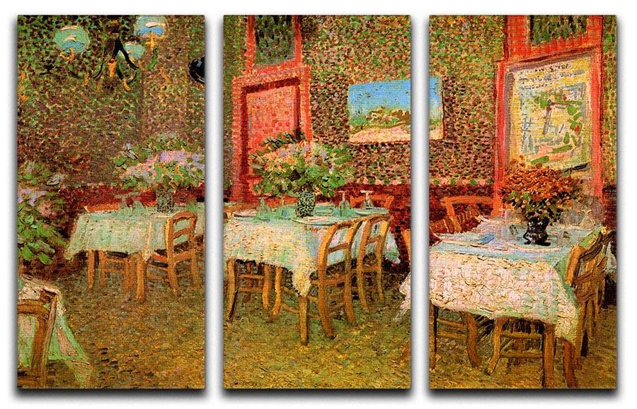 Interior of a restaurant by Van Gogh 3 Split Panel Canvas Print - Canvas Art Rocks - 4