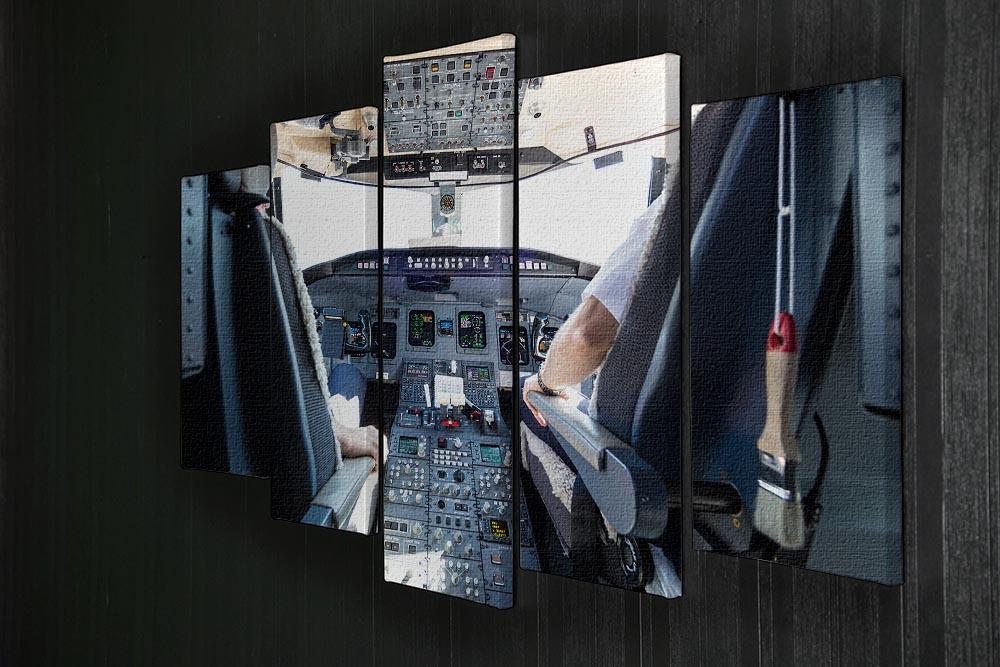 Interior of airplane cockpit 5 Split Panel Canvas  - Canvas Art Rocks - 2