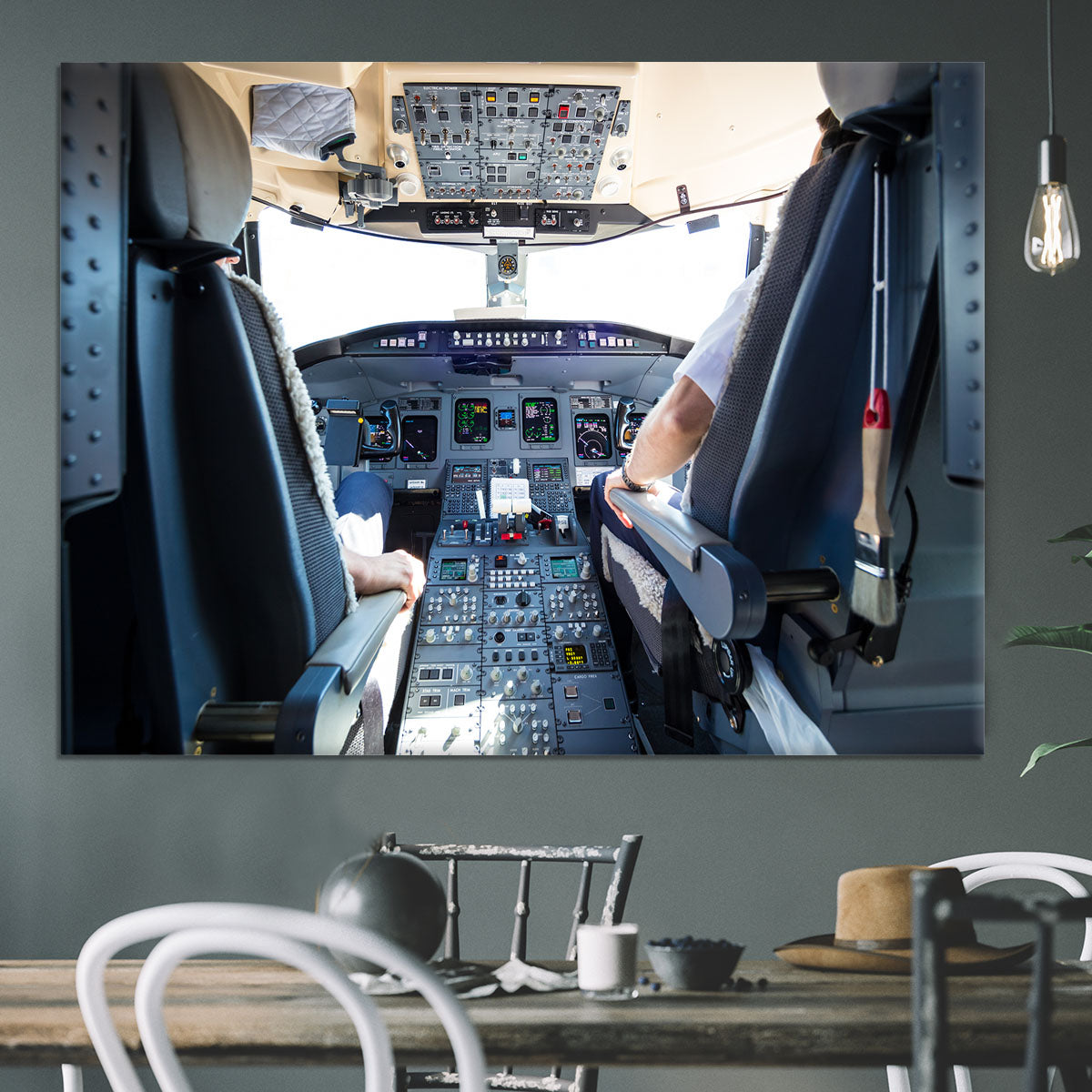 Interior of airplane cockpit Canvas Print or Poster - Canvas Art Rocks - 3