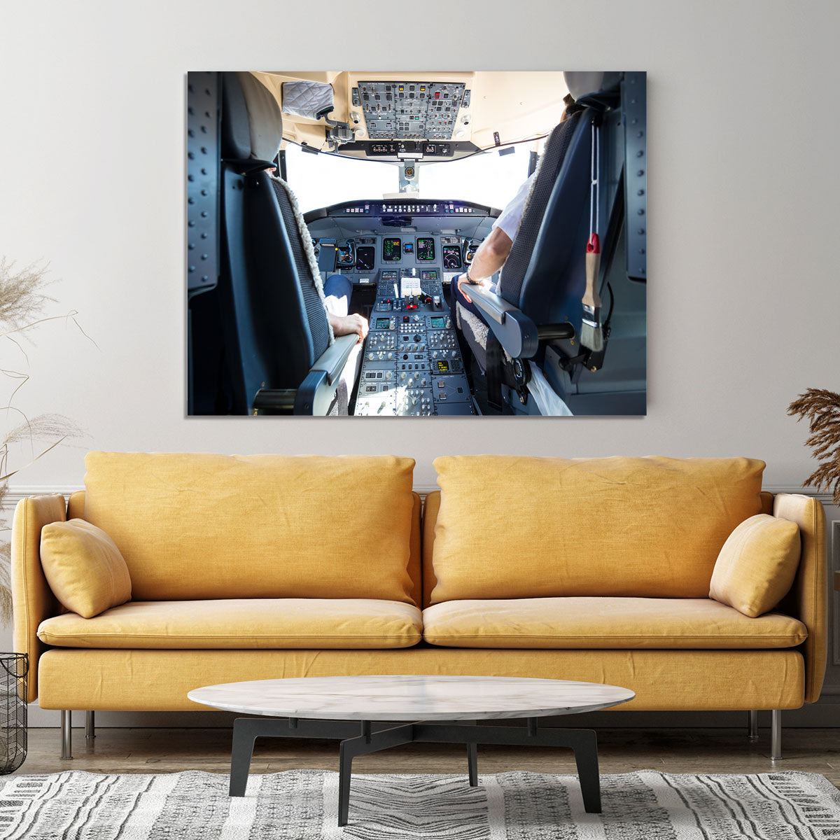 Interior of airplane cockpit Canvas Print or Poster - Canvas Art Rocks - 4