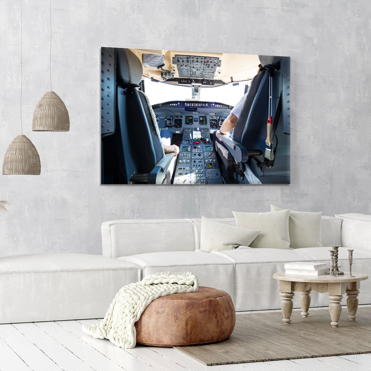 Interior of airplane cockpit Canvas Print or Poster - Canvas Art Rocks - 6