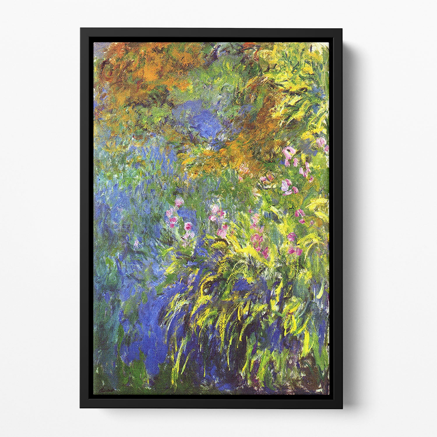 Iris at the sea rose pond 2 by Monet Floating Framed Canvas