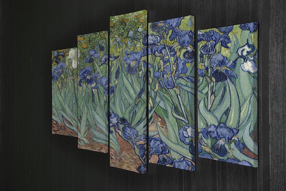 Irises by Van Gogh 5 Split Panel Canvas - Canvas Art Rocks - 2
