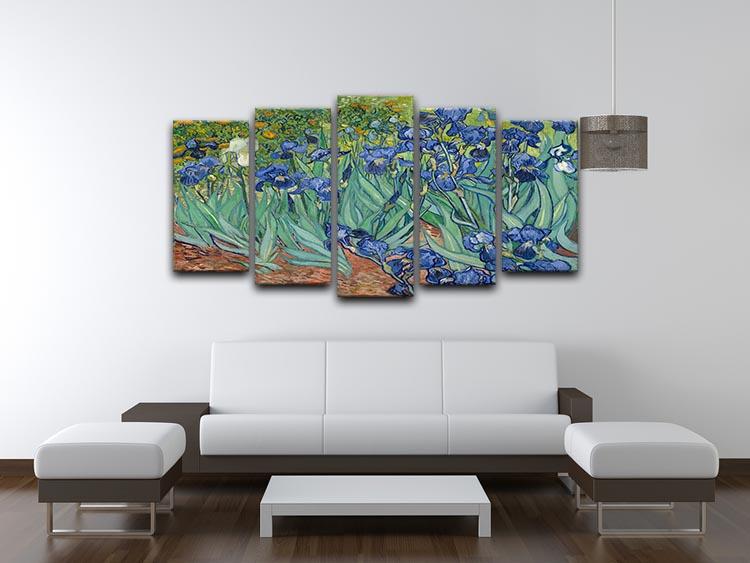 Irises by Van Gogh 5 Split Panel Canvas - Canvas Art Rocks - 3
