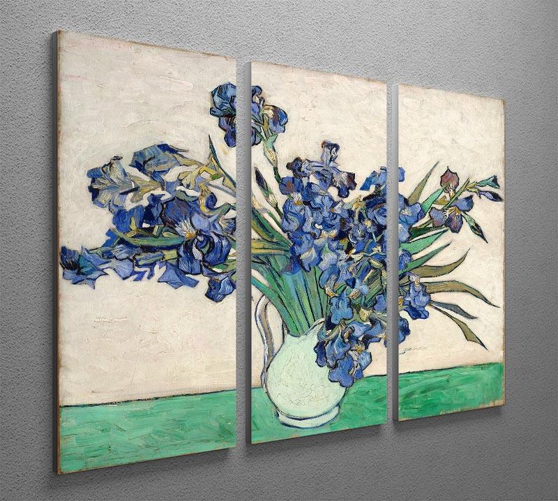 Irises in a vase 3 Split Panel Canvas Print - Canvas Art Rocks - 4