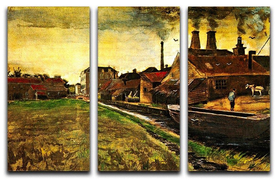 Iron Mill in The Hague by Van Gogh 3 Split Panel Canvas Print - Canvas Art Rocks - 4