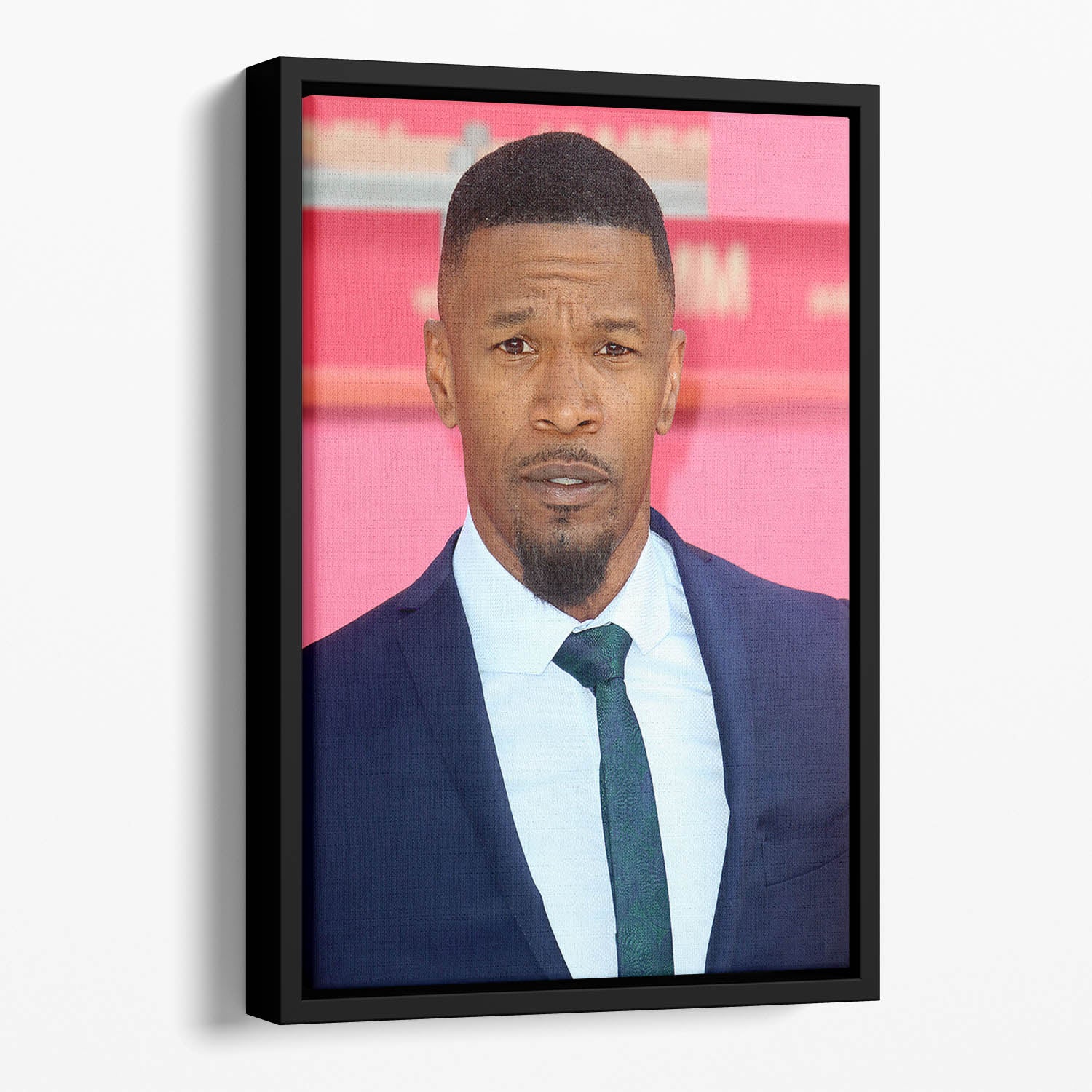 Jamie Foxx in pink Floating Framed Canvas