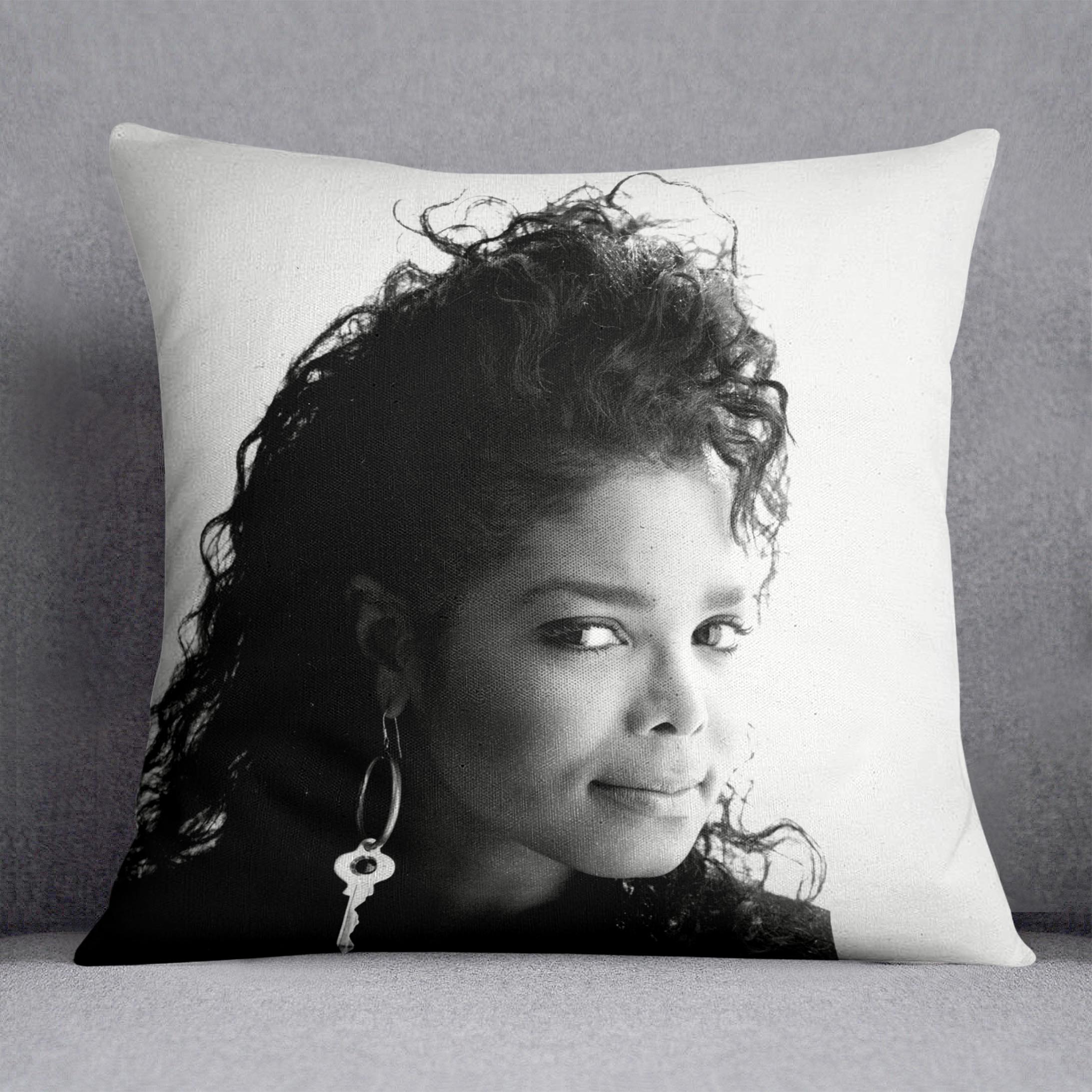 Janet Jackson in 1987 Cushion - Canvas Art Rocks - 1