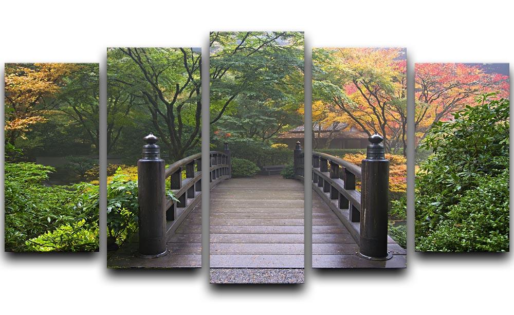 Japanese Garden Oregon in Autumn 5 Split Panel Canvas  - Canvas Art Rocks - 1