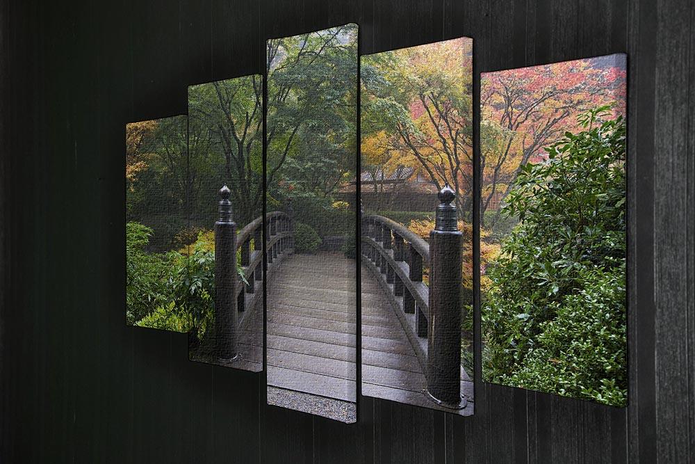 Japanese Garden Oregon in Autumn 5 Split Panel Canvas  - Canvas Art Rocks - 2