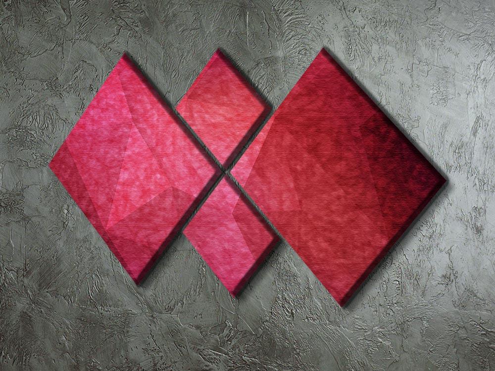 Japanese paper red background 4 Square Multi Panel Canvas  - Canvas Art Rocks - 2