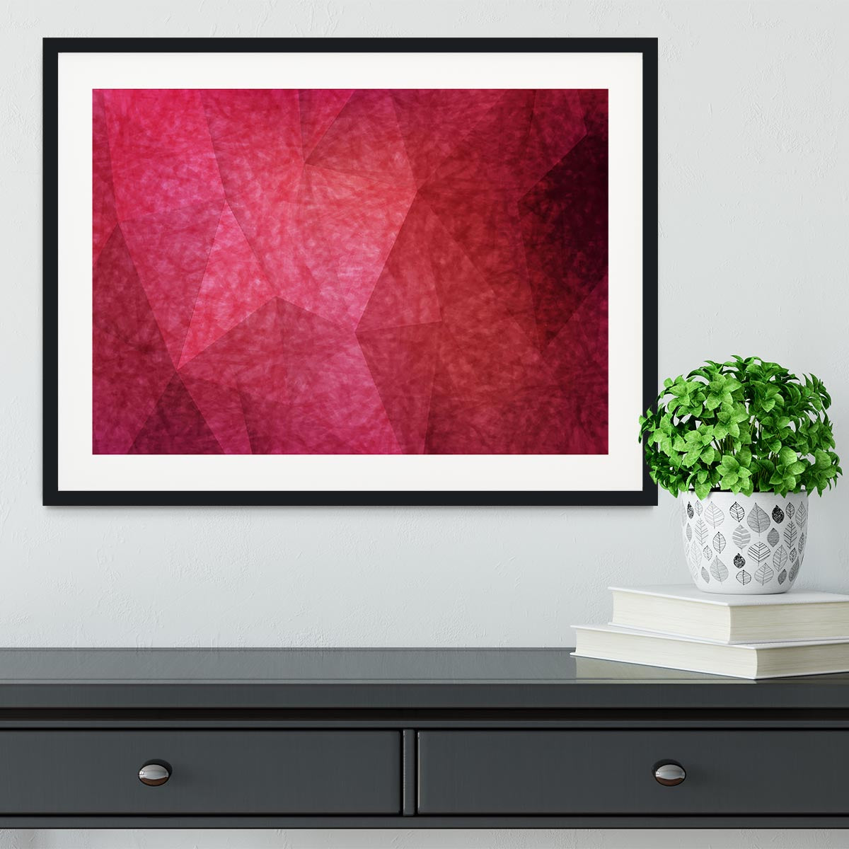 Japanese paper red background Framed Print - Canvas Art Rocks - 1
