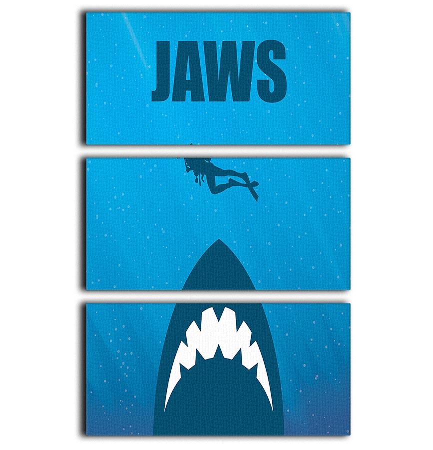Jaws Minimal Movie 3 Split Panel Canvas Print - Canvas Art Rocks - 1