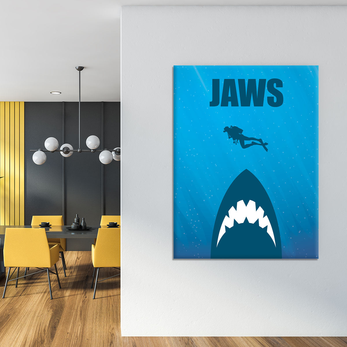 Jaws Minimal Movie Canvas Print or Poster - Canvas Art Rocks - 4