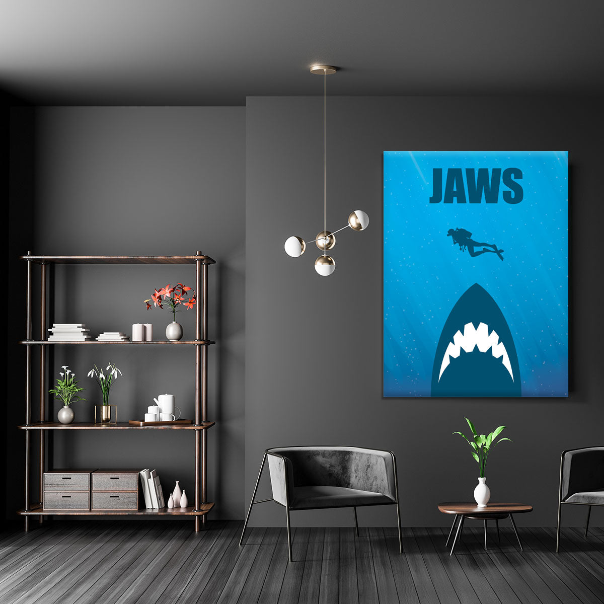 Jaws Minimal Movie Canvas Print or Poster - Canvas Art Rocks - 5