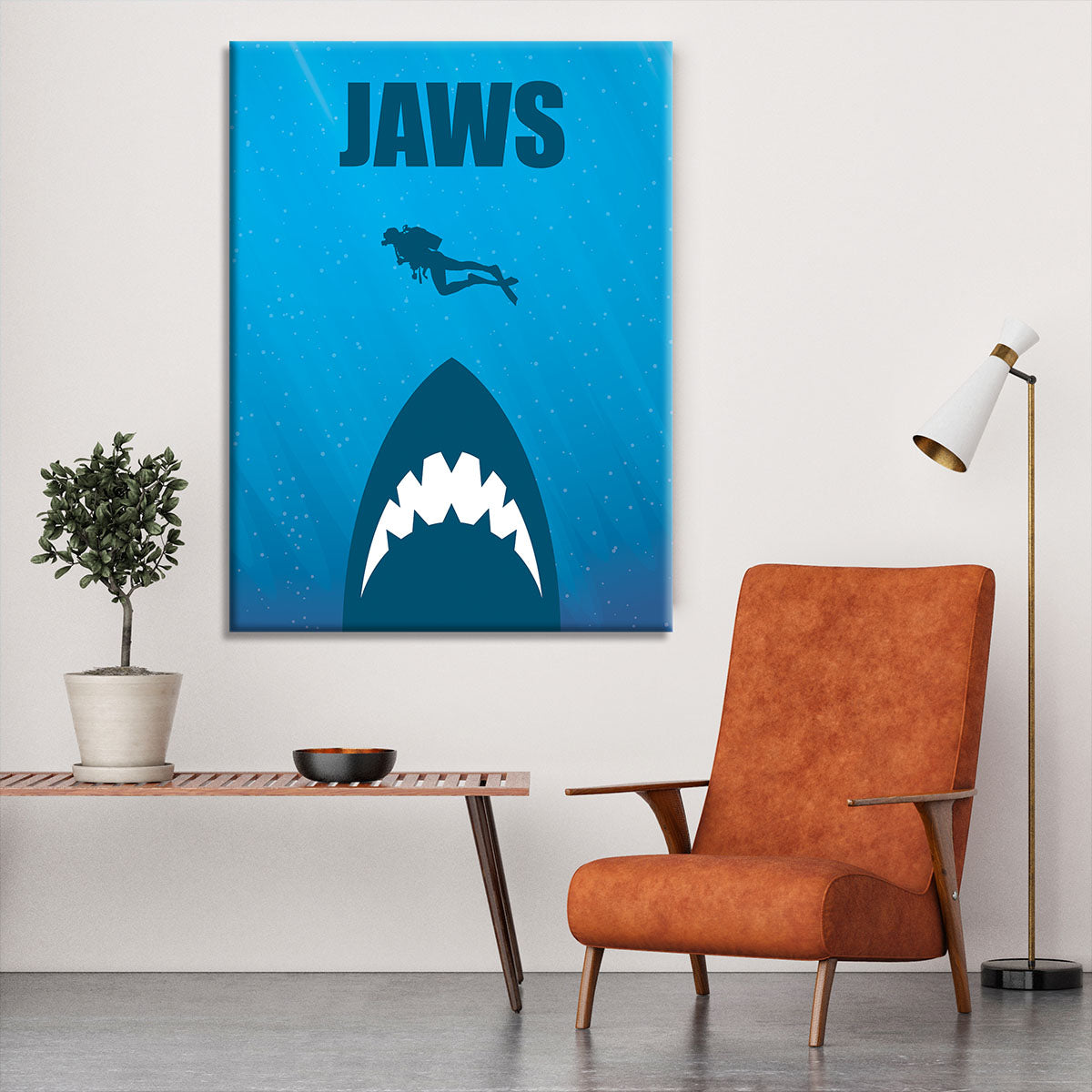 Jaws Minimal Movie Canvas Print or Poster - Canvas Art Rocks - 6